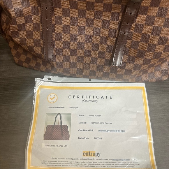 Authentic Louis Vuitton Damier Ebene Chelsea Canvas Handbag - Picture 8 of 12